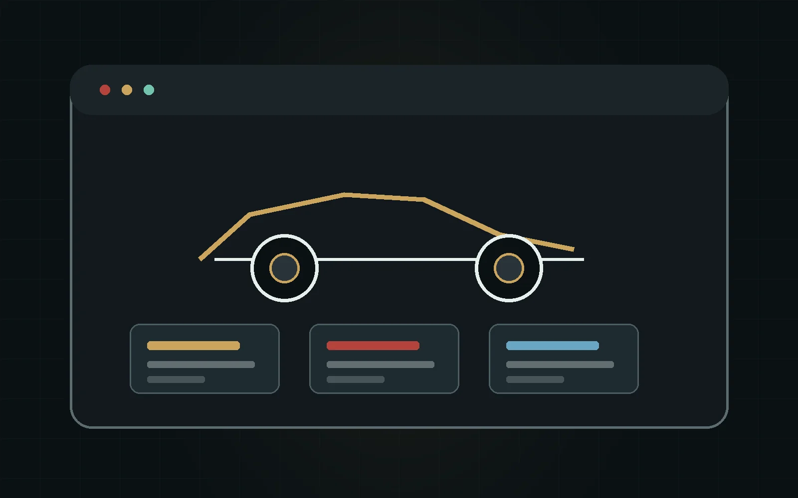 Abstrakte technische Vorschau des schulischen Webprojekts Porsche Experience